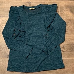 Blue Ruffled Sweater